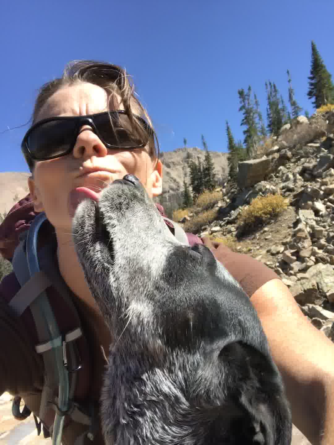 Robyn out on the trail with her dog